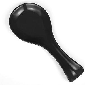 Patelai Ceramic Spoon Rest Spoon Holder Stovetop for Kitchen Stove Coffee Bar Accessories Christmas Gift(Black,Classic Style)
