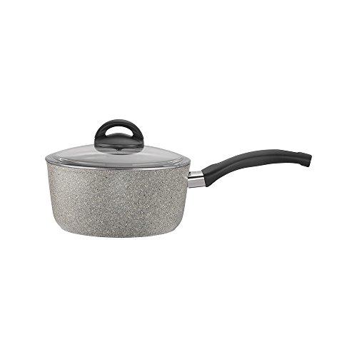 Ballarini 75001-649 Parma Forged Aluminum Nonstick Saucepan with Lid, 2.8-quart, Granite