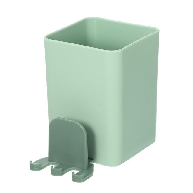 Unique Bargains Wall Mounted Bathroom Toothbrush Holder 2.45"x3.39" Green 1 Pc