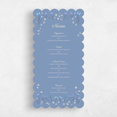 Blue Scalloped Wedding Menu - Harebell