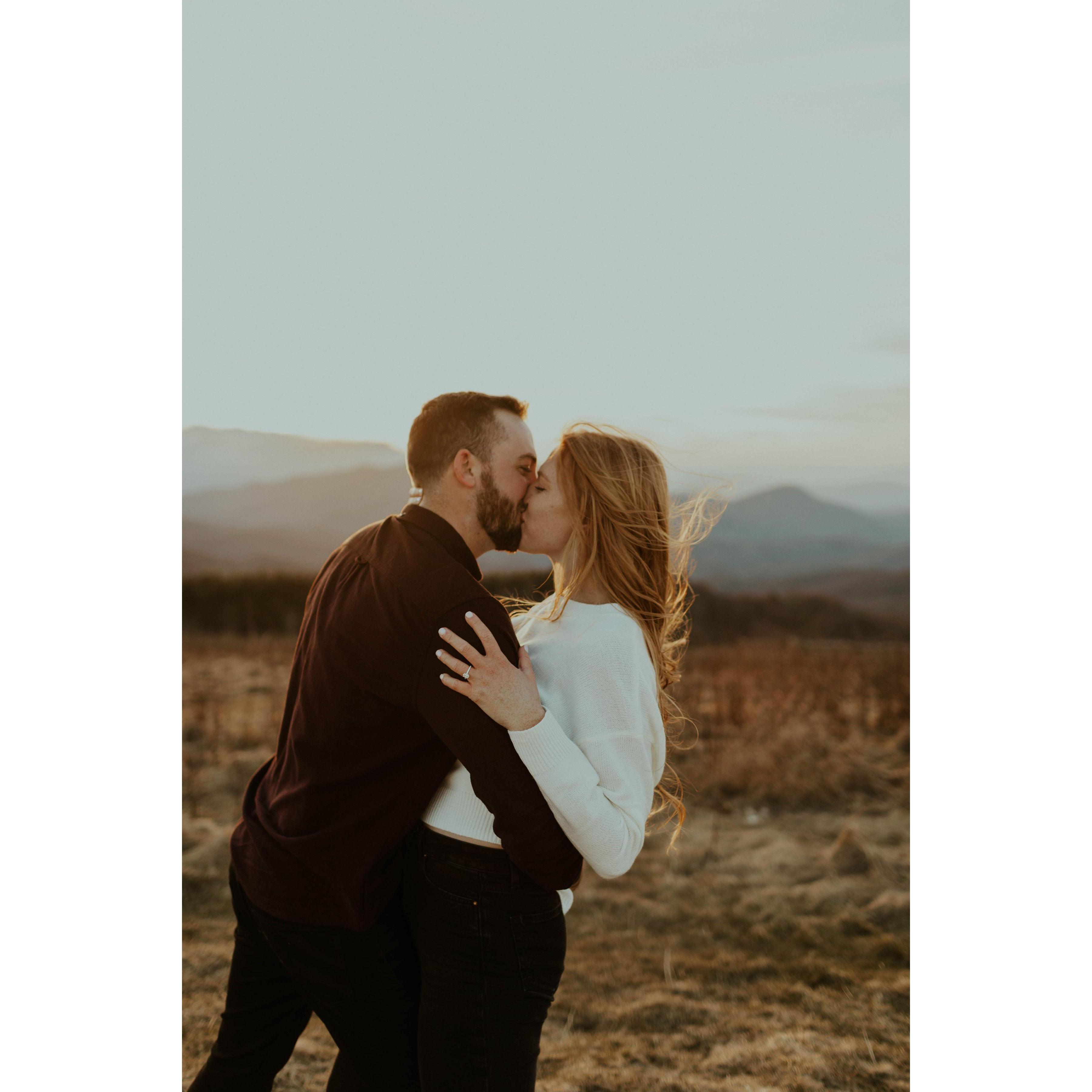 Engagement pictures in Max Patch, North Carolina-Tennessee Border