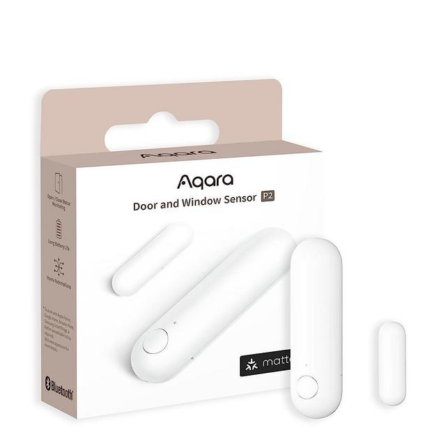 Aqara Door and Window Sensor P2, Matter Over Thread, Requires Thread Border Router, Contact Sensor with Remote Alarm and Local Automation, Supports Apple Home, Google Home and Alexa