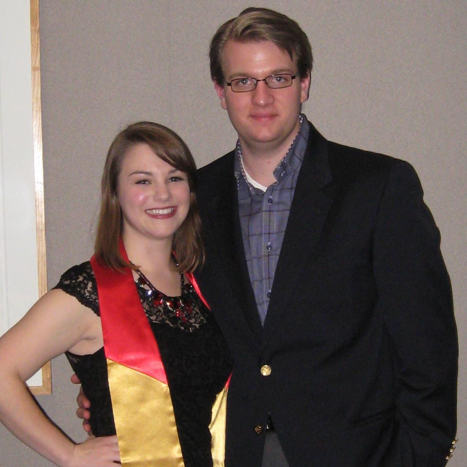 Megan's college honors ceremony, Fall 2014
