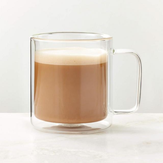 Cantina Clear Double Wall Glass Coffee Mugs 15oz Set Of 4