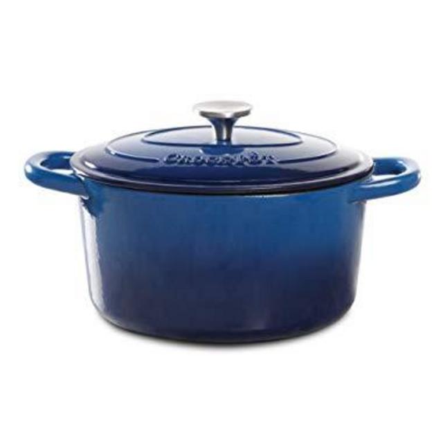 Crock Pot Artisan 7 Quart Enameled Cast Iron Round Dutch Oven, Sapphire Blue - 69145.02