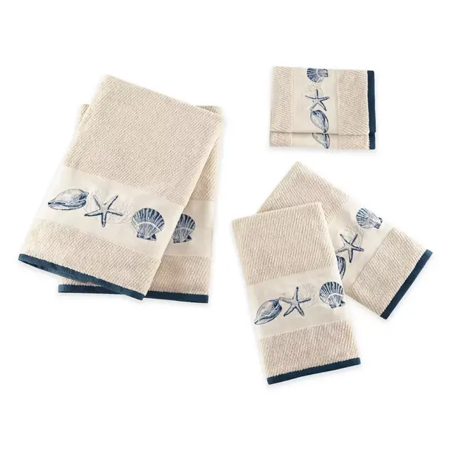 Madison Park Bayside Cotton Jacquard 6-Piece Bath Towel Set in Blue