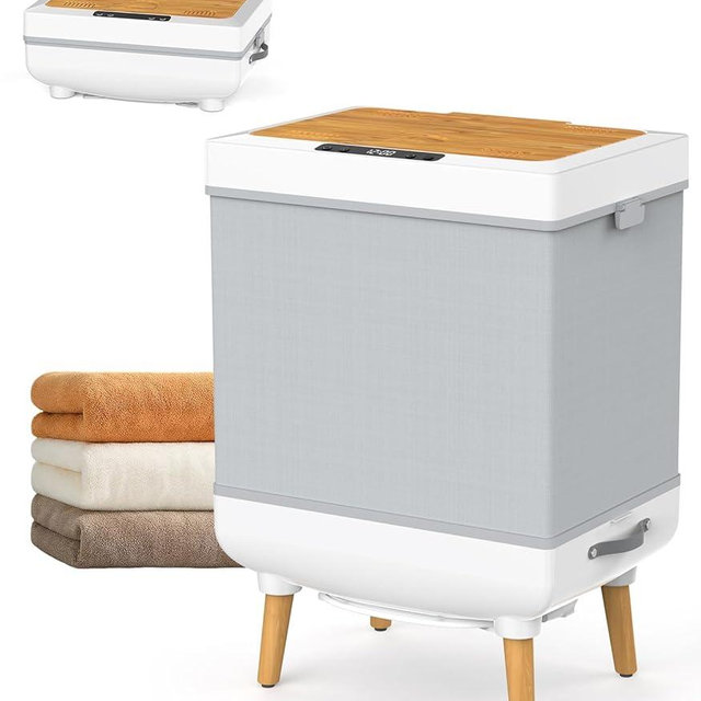 Towel Warmer, 35L Folding Hot Towel Warmer for Bathroom, Heating & Drying Modes, Timer Function, LED Display, Built-in Hooks, Fits Up to Two 70"X80" Oversized Towels, Large Blankets, Bathrobes