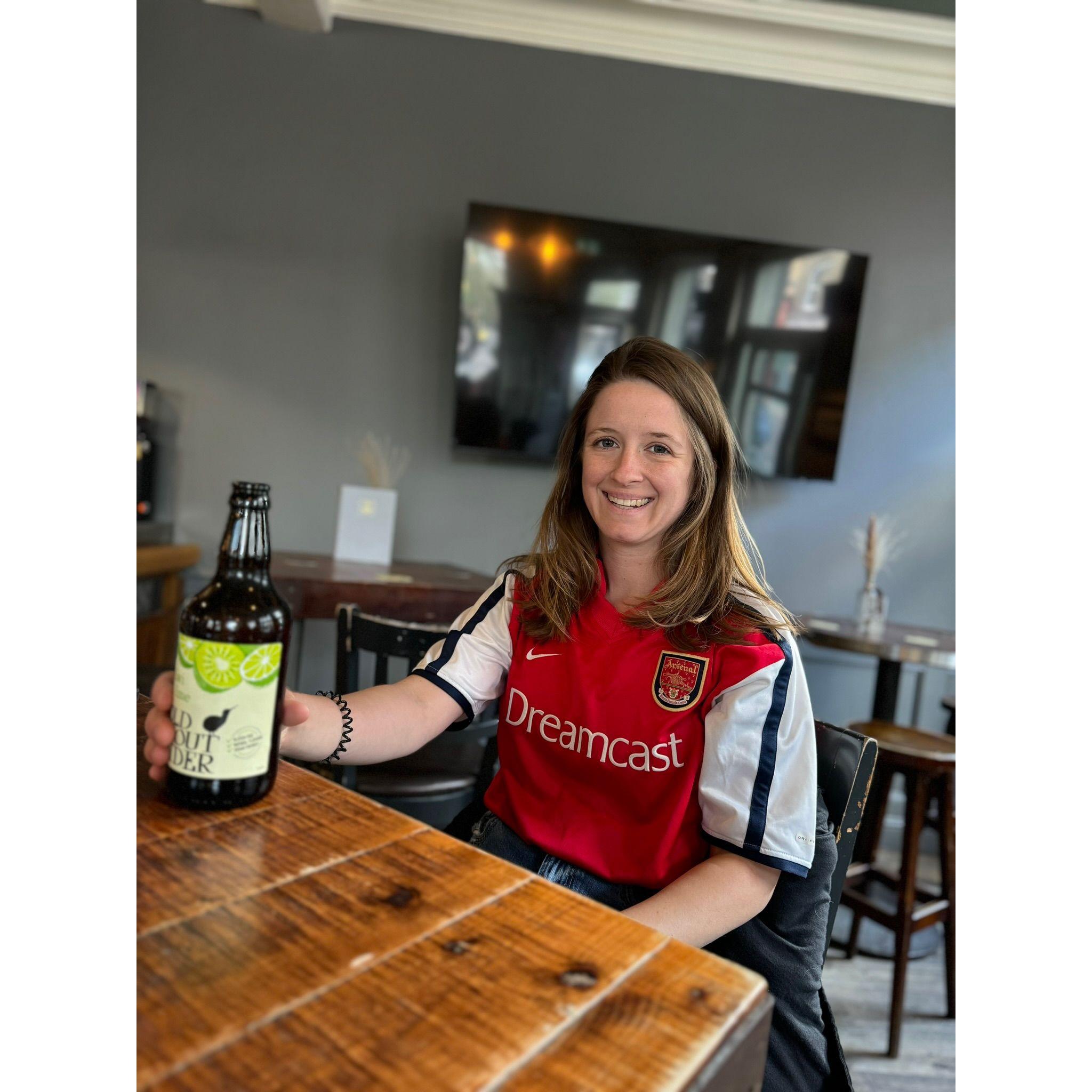 Wearing my Arsenal in a pub in London