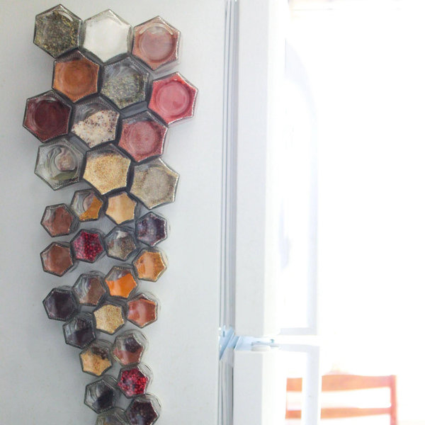 Empty Magnetic Spice Jars – Set of 24 Glass Jars with Lids