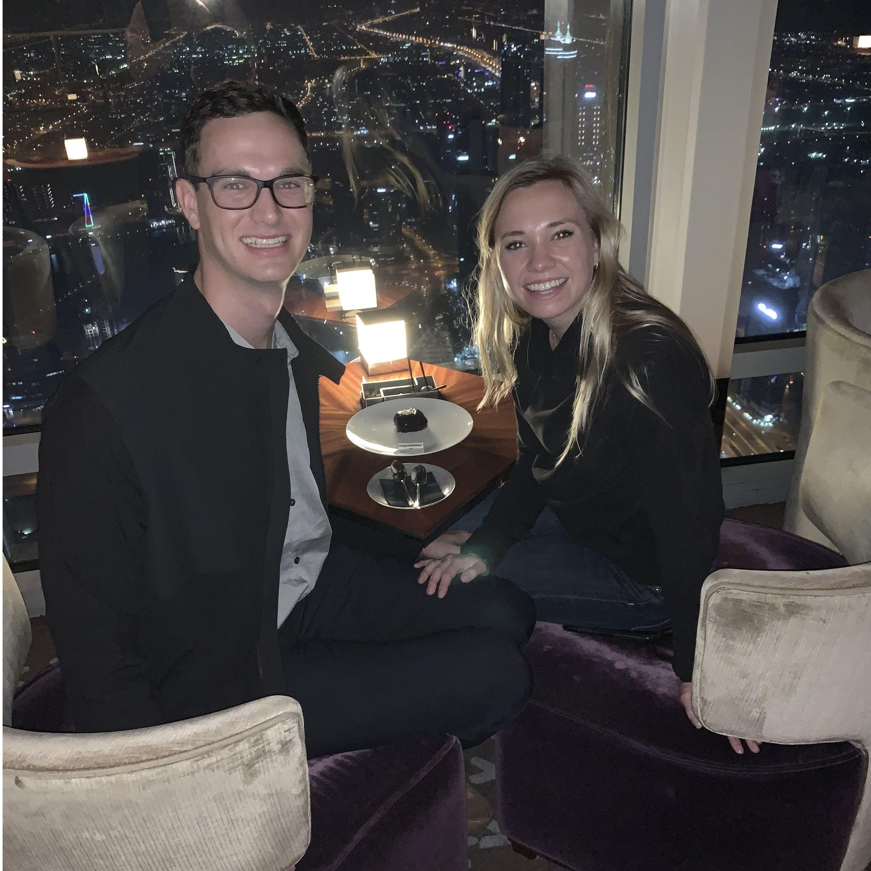 Dessert and drinks on the 162nd floor of the Burj Khalifa in Dubai
