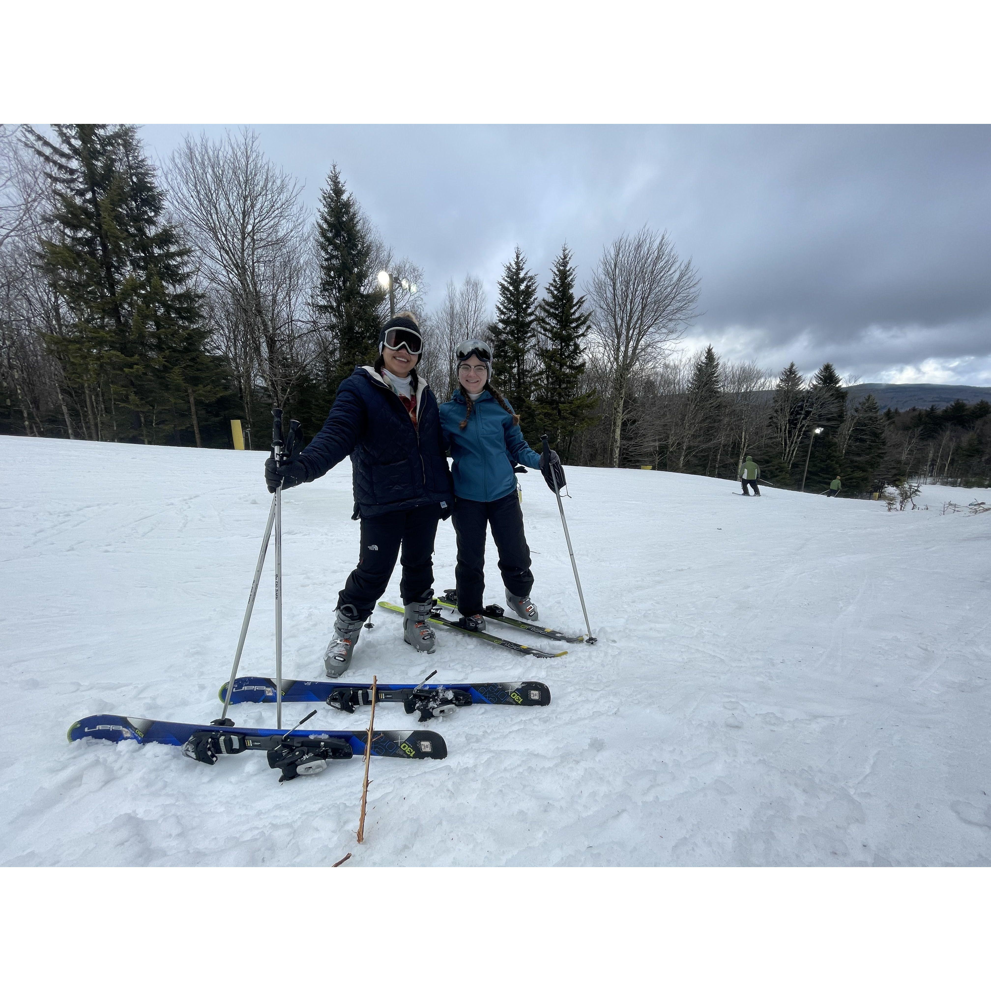 Alexis' first time skiing - a nightmare!