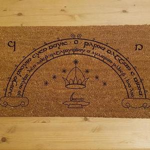 Lord of the Rings Inspired Doormat Door of Moria Speak Friend and Enter V2 Tolkien with Elvish script
