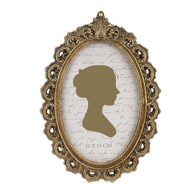 Sunlit Vintage Picture Frame 4x6 Inch, Oval Antique Photo Frames with Glass Front, Luxury Photo Display, Tabletop Wall Hanging, Gift Ideas, Bronze
