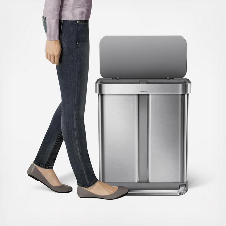 simplehuman, Dual Compartment Stainless Steel Step Recycler with