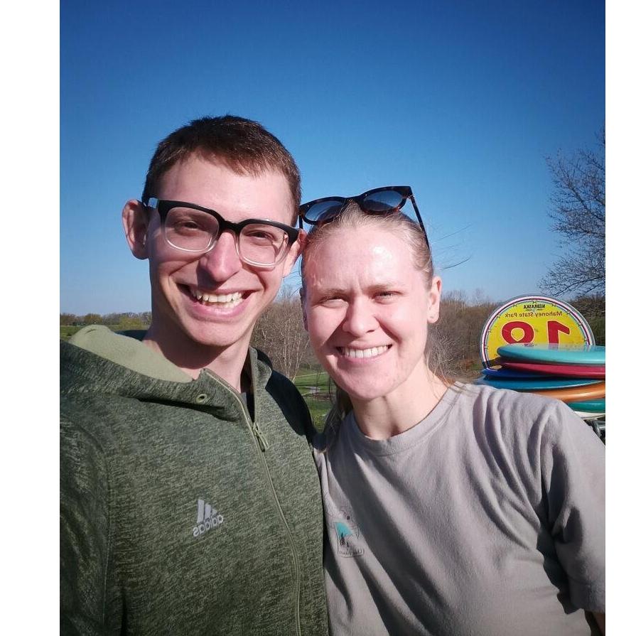 Playing a game of disc golf