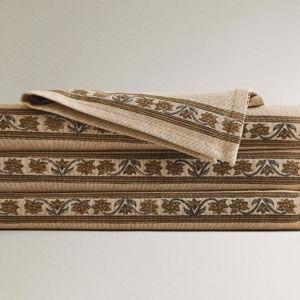 FLORAL PRINT TABLECLOTH WITH BORDERS