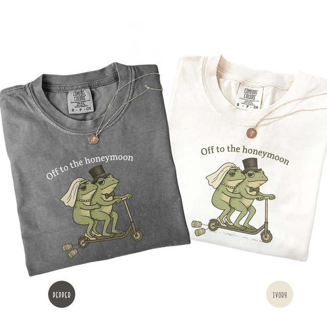 Funny Honeymoon Shirts Bride And Groom Matching Newlywed Tees Wedding Gift For Couple Just Married Shirts Frog Couple Vacation Outfits