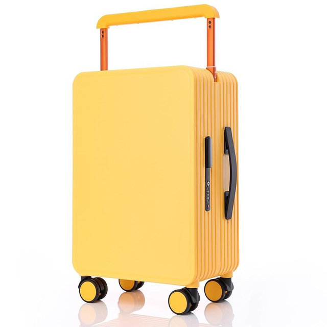 VentureVault Hard Shell Carry On Luggage 22x14x9 Airline Approved, Wide Handle Hard Case Luggage, Ziperless Away Carry on Luggage, 20 inch, Yellow