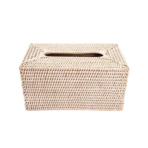 Sconset Rectangular Tissue Box Cover - White-Washed
