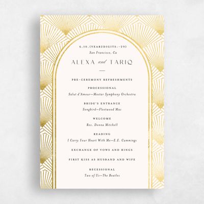 Beige Wedding Program - Hayden Foil