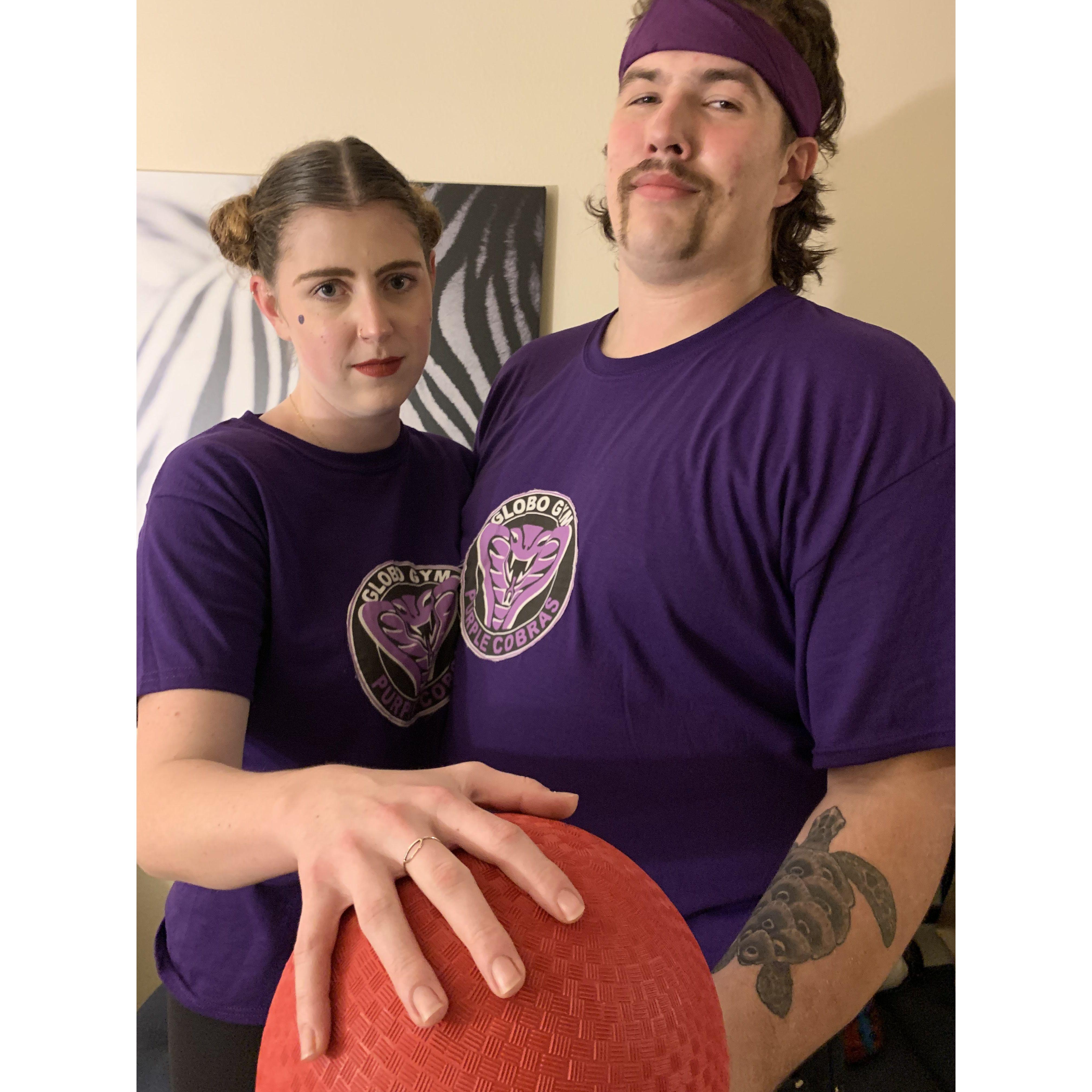 If you're not dressing up for Halloween, what are you doing?! This was our first Halloween together in 2021. We were characters from the movie Dodgeball. Iconic