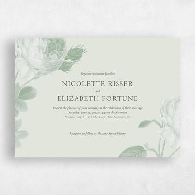 Light Green Wedding Invitation - Milna Landscape