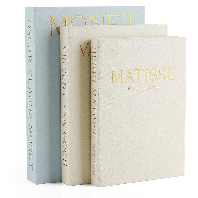 Set of 3 Linen Decorative Books for Home Decor,Modern Faux Decorative Book Stack for Decoration,Fashion Design Fake Books for Coffee Table/Bookshelf/Mantel Decor (Blue)