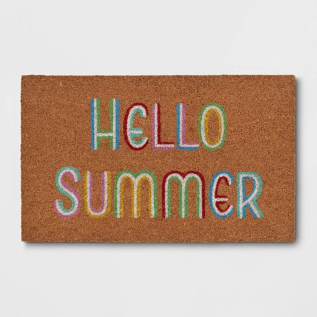 1'6"x2'6" Hello Summer Doormat Brown - Sun Squad™