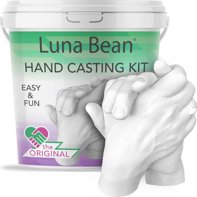 Luna Bean Keepsake Hands Casting Kit | DIY Plaster Statue Casting Kit | Hand Holding Craft for Couples, Adult Child, Wedding, Friends, Anniversary