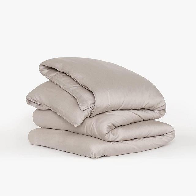 Buffy 100% Eucalyptus Lyocell Duvet Cover with Corner Ties - Protects and Covers Your Comforter/Duvet Insert, Silky Soft, Cool-to-The-Touch, Naturally-Dyed Hypoallergenic (Gray, Full/Queen)