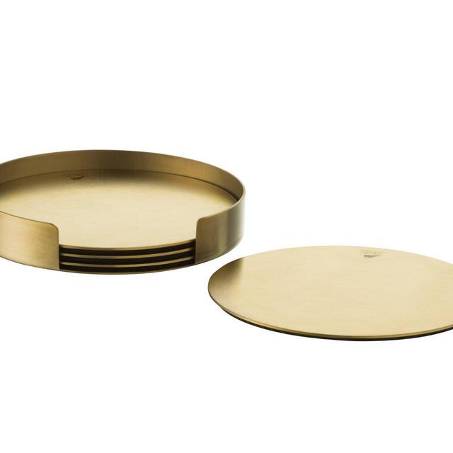 Peak Padded Non-Slip 4 Piece Coaster Set with Holder
