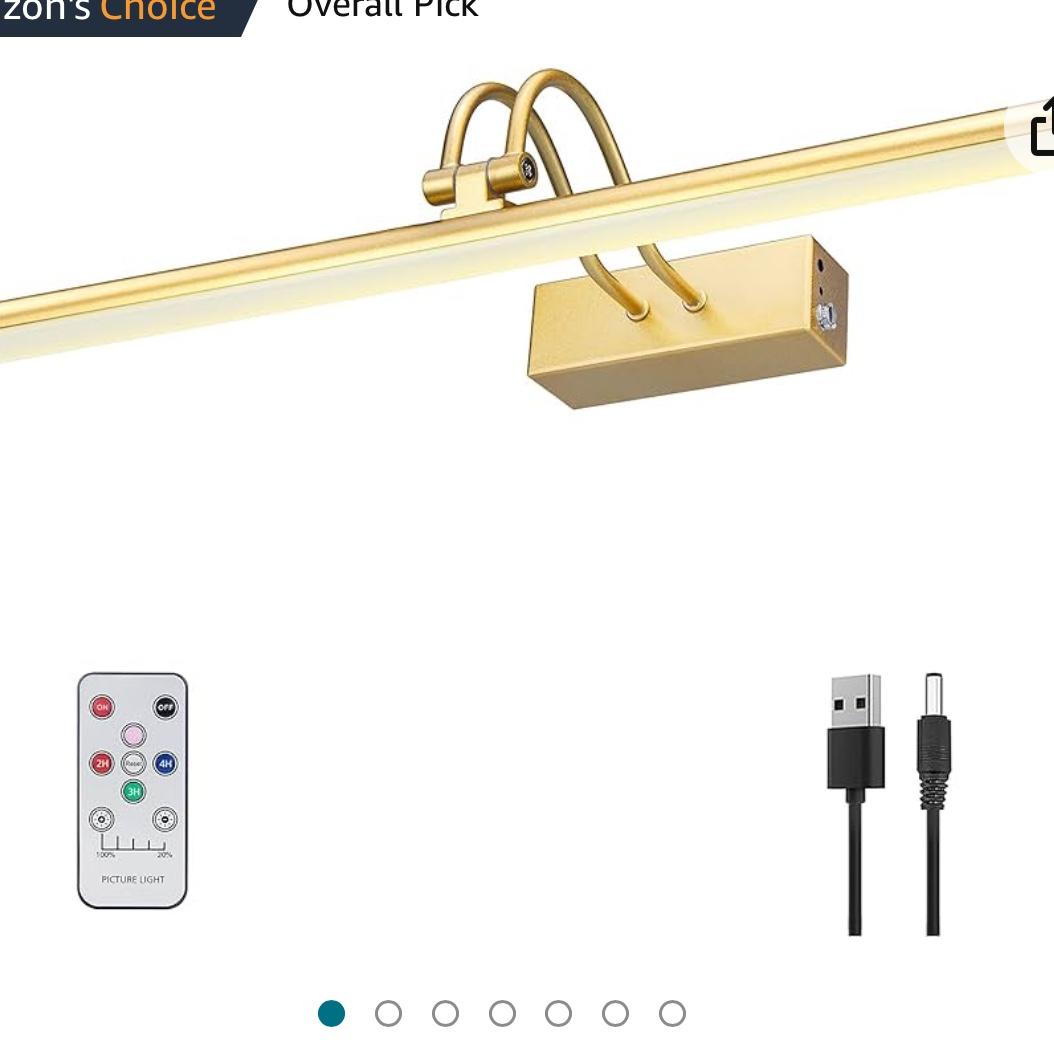 JOOSENLUX Gold Picture Lights for Paintings Hardwired 16.5" Inch Long Dimmable Gallery Wall Lights with Adjustable Lighting Direction 110V 3000K