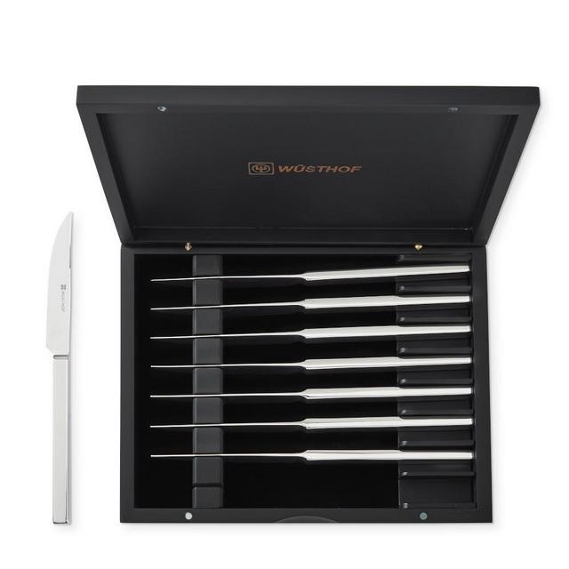 Wüsthof Stainless-Steel 8-Piece Steak Knife Box Set, Black