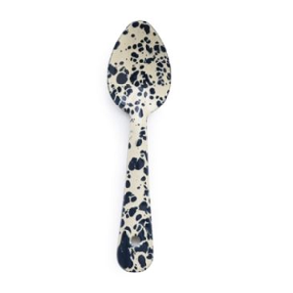 Navy and Cream Splatter Small Spoons, Set of 4