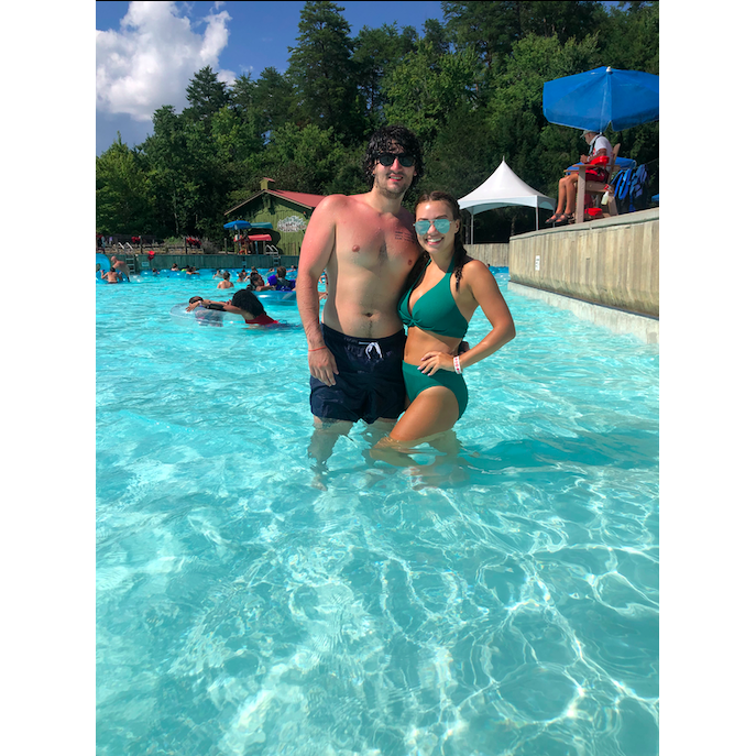 Caleb dunked me in the pool right after this photo was taken