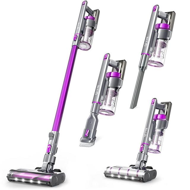 YTE Cordless Vacuum Cleaner, 300W Brushless Motor, 26KPa Powerful Suction Stick Vacuum 8 in 1 with LED Headlight, Up to 40 Mins Runtime, Handheld Lightweight Vac for Carpet Hard Floor Car Pet Hair