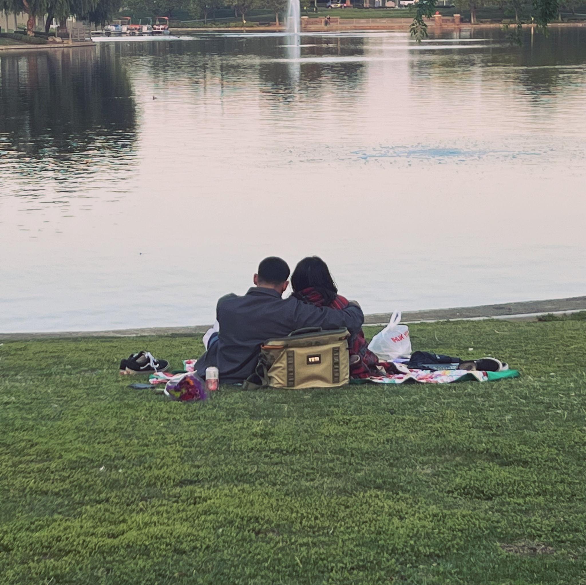 A stranger took this photo of us on a date. This happened to be the same day he asked me to be his girlfriend.