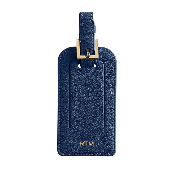 Leather Luggage Tag (Navy)