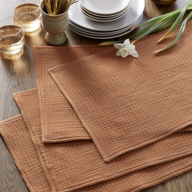 Organic Cotton Gauze Placemats (Set of 8) - Terracotta