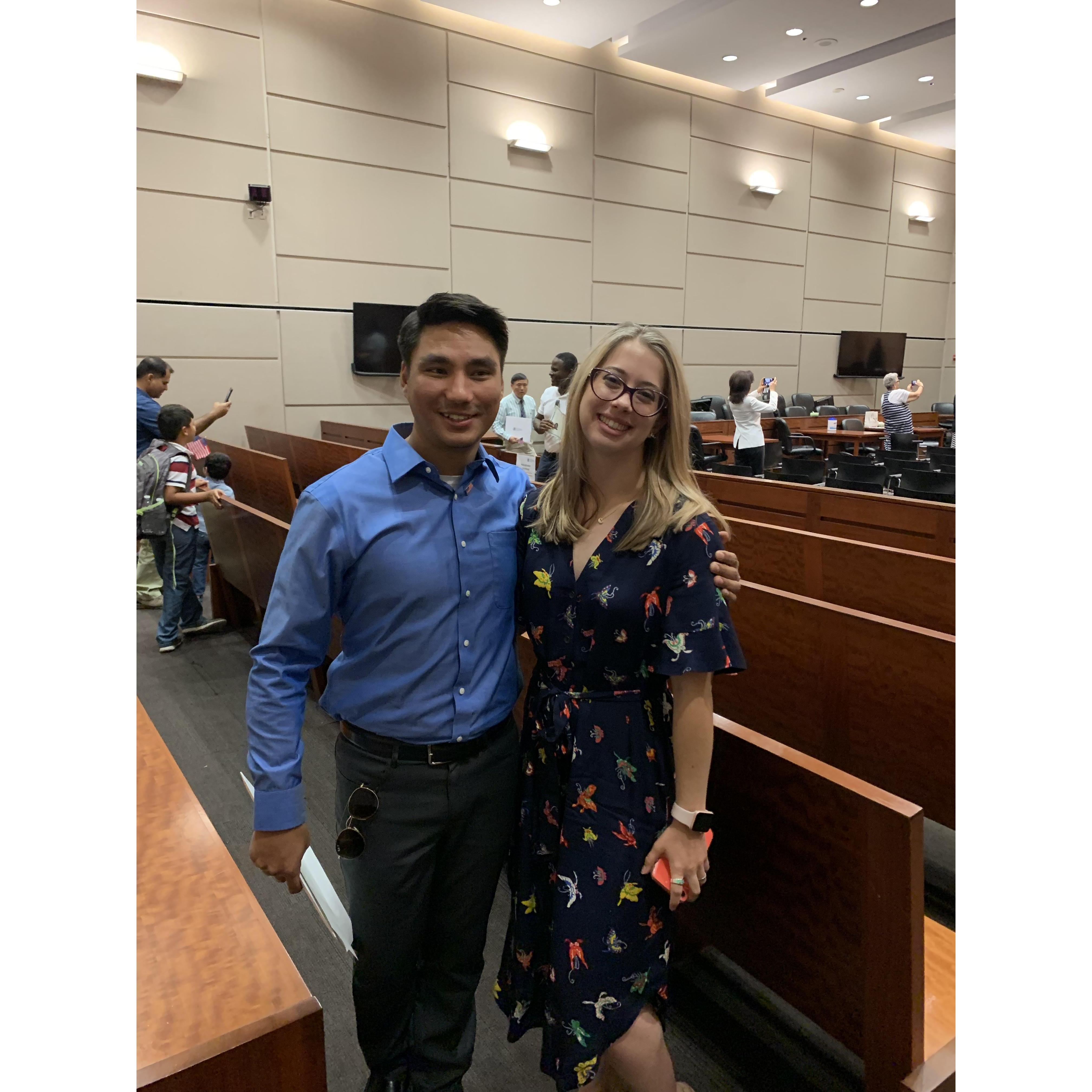 Such a proud moment this was! This was when Sandeep became a US citizen. He worked so incredibly hard for it!