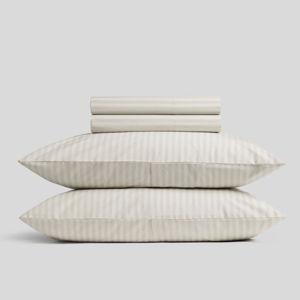 Percale Sheet Set - Bone Stripe King