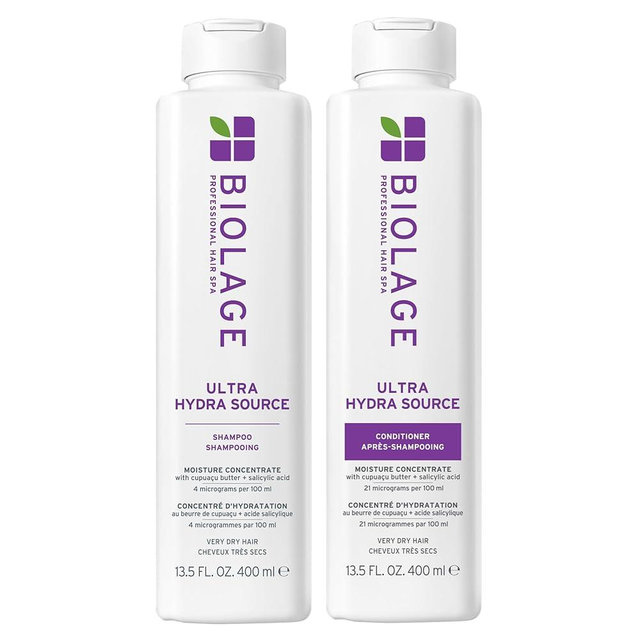 Biolage Ultra Hydra Source Shampoo & Conditioner Set - Renews Hair's Moisture and Deeply Conditions With Frizz Control and Added Shine, For Very Dry Hair, Silicone-Free & Vegan