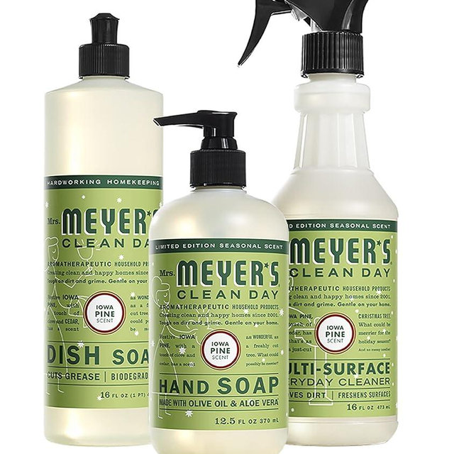 MRS. MEYER'S CLEAN DAY Mrs. Meyer's Iowa Pine Kitchen Set, Dish Soap | Hand Multi-Surface Cleaner, 3 CT 48 Fl Oz