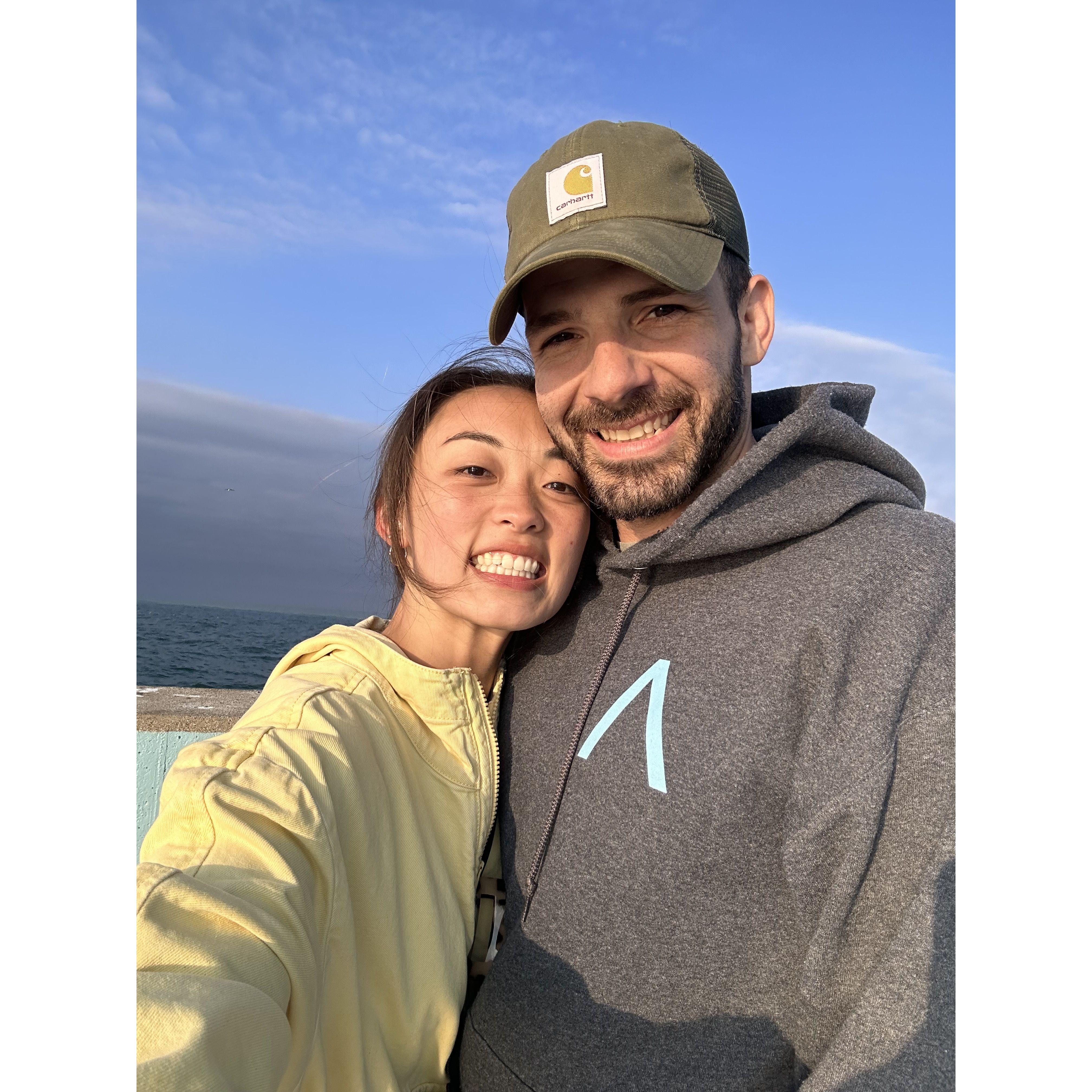 One of our first dates at the Lighthouse in Port Washington
