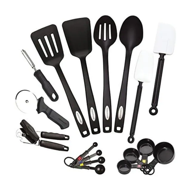 Farberware Classic 17-Piece Kitchen Tool & Gadget Set, Nonstick Utensils for Cooking, Baking & Food Prep with Measuring Cups & Spoons, Dishwasher Safe