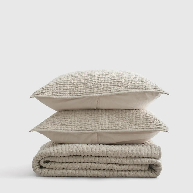 European Linen Cotton Stitch Quilt Set
