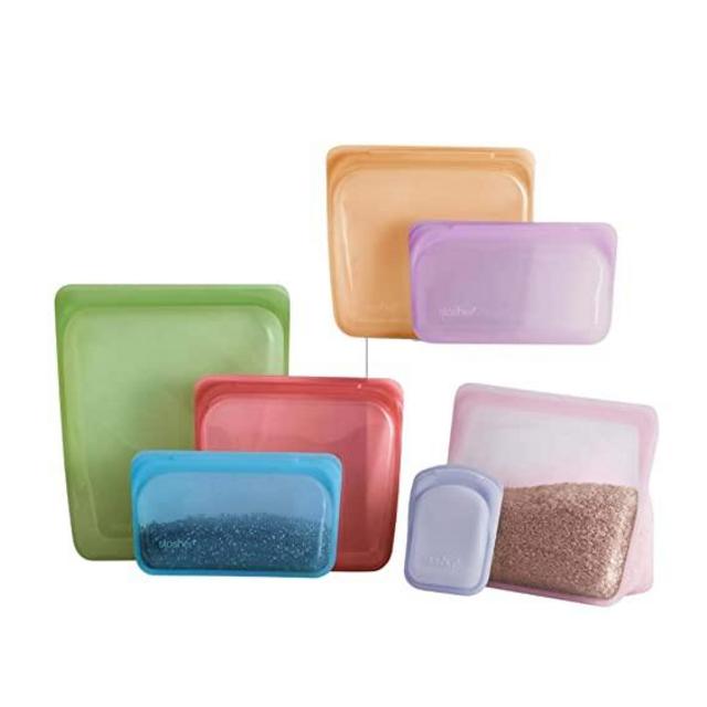 Stasher Platinum Silicone Food Grade Reusable Storage Bag, Classic Rainbow (Bundle 7-Pack) | Reduce Single-Use Plastic | Cook, Store, Sous Vide, or Freeze | Leakproof, Dishwasher-Safe, Eco-friendly
