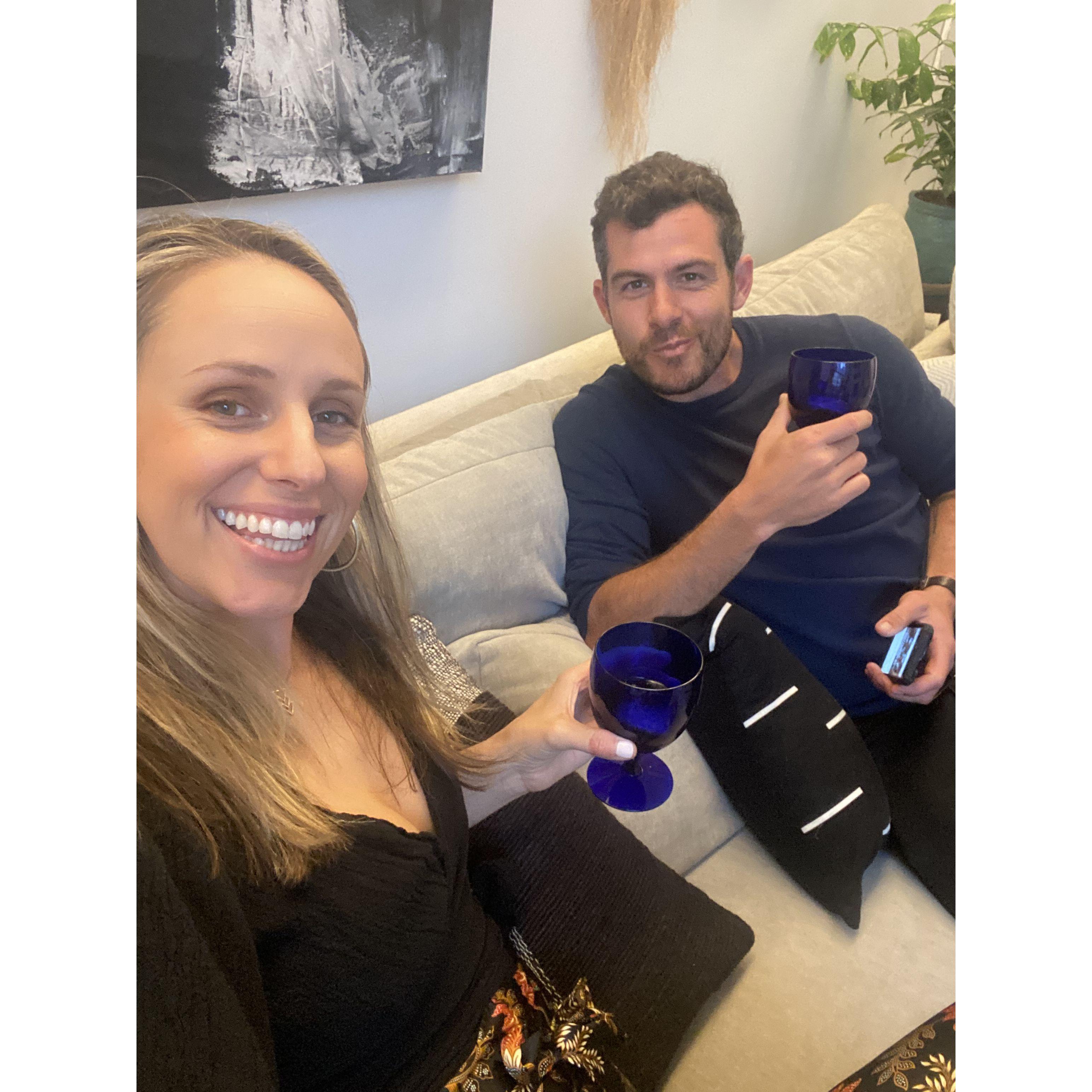 Kyle admiring JJ's glassware