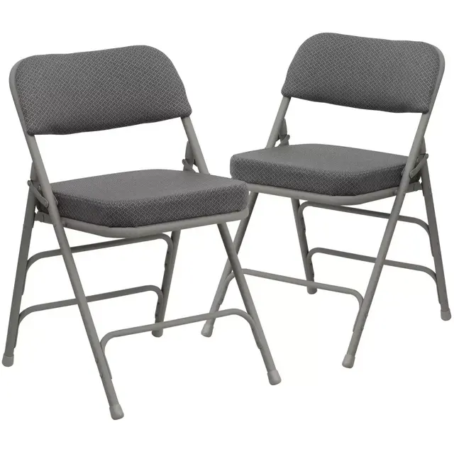Flash Furniture Hercules Padded Folding Chairs in Grey (Set of 2)