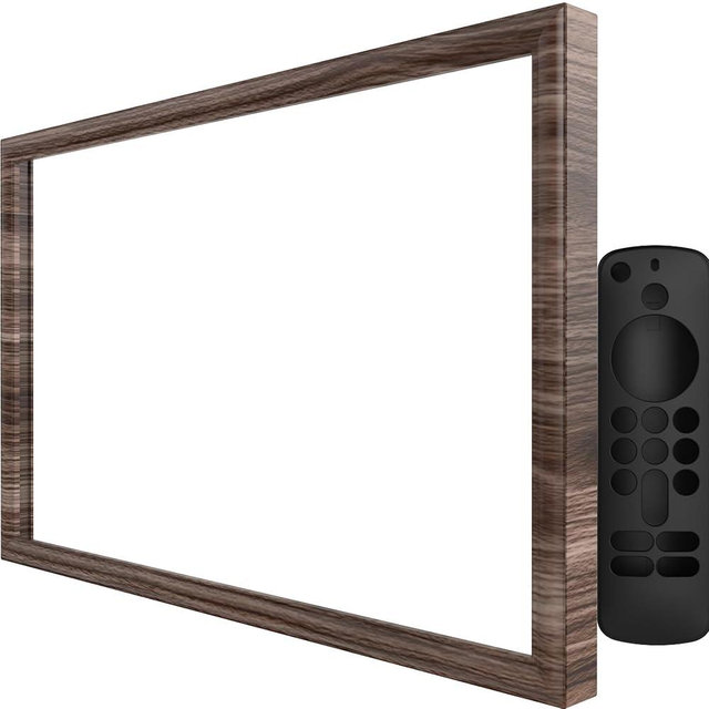 Decorative Frame for Echo Show 15, echo show 15 case cover,Dark wood grain effect, protect your echo show (darkwood grain)